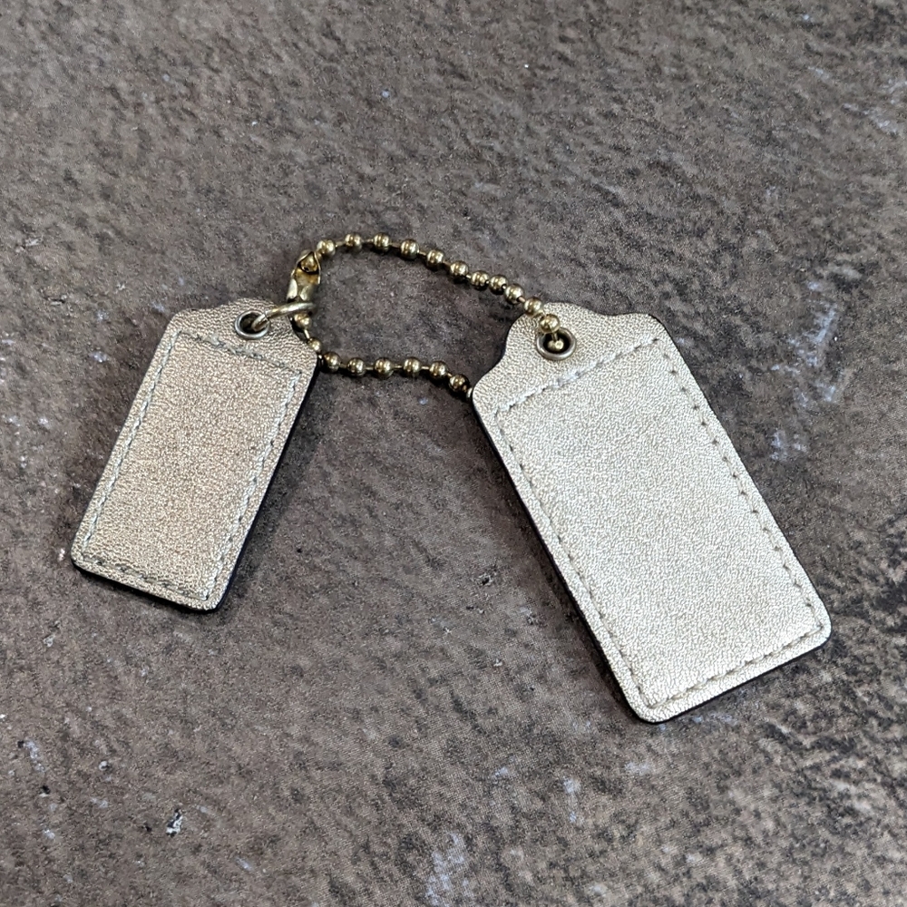 Coach Bag Charm Golden Set Of 2 Large And Small Brass Tone Chain - Picture 3 of 8